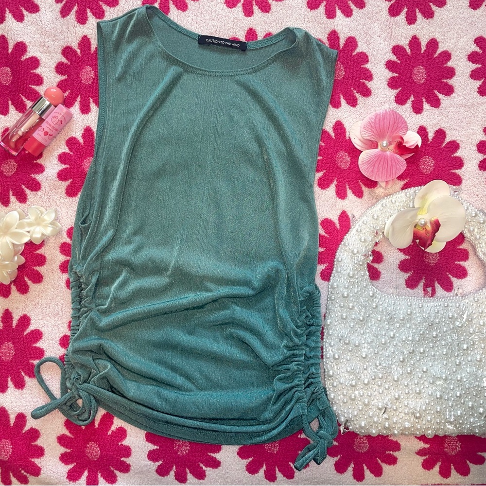 Turquoise Sleeveless Top